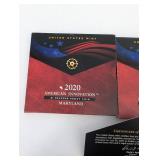 United States Mint American Innovation $1 Reverse Proof Coins - 2019 PA and 2020 CT/MA/MD