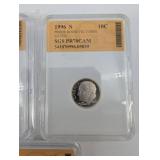 Roosevelt Dime Proof Silver Cameo PR70CAM (1994-S, 1996-S, 2007-S)