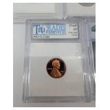 Set of 6 US Coins - Jefferson 1978-S 5C, Washington 1993-S 25C, Lincoln Cent 1943 MS-65