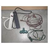 Lof of 2 Extension Cords and 2 Power Strips
