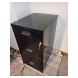 Black 3-Drawer Metal Filing Cabinet with office supplies