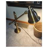 Brass Adjustable Desk Lamp - Vintage Industrial Swing-Arm Banker Style