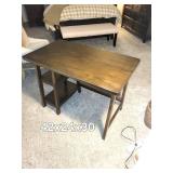 Dark Wood Computer Desk with Built-In Shelving - 42x24x30 Home Office Desk