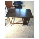 Dark Wood Computer Desk with Built-In Shelving - 42x24x30 Home Office Desk