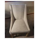 Accent Chair - Gray Tweed Upholstery with Nailhead Trim - 23x23x38 in