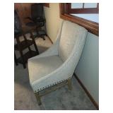 Accent Chair - Gray Tweed Upholstery with Nailhead Trim - 23x23x38 in