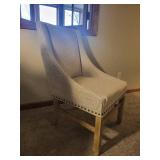Accent Chair - Gray Tweed Upholstery with Nailhead Trim - 23x23x38 in