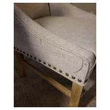 Accent Chair - Gray Tweed Upholstery with Nailhead Trim - 23x23x38 in