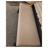 Beige Upholstered Bed Bench with Nailhead Trim - 52x20x17