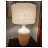 Beige Ceramic Table Lamps Pair - Vase-Shape Bases, 29 in, 17 in Shade