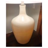 Beige Ceramic Table Lamps Pair - Vase-Shape Bases, 29 in, 17 in Shade