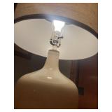 Beige Ceramic Table Lamps Pair - Vase-Shape Bases, 29 in, 17 in Shade