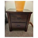 End Tables - Dark Wood, 2-Drawer Nightstands, 24 x 16 x 26 in, Set of 2
