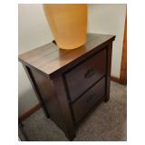 End Tables - Dark Wood, 2-Drawer Nightstands, 24 x 16 x 26 in, Set of 2