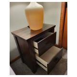 End Tables - Dark Wood, 2-Drawer Nightstands, 24 x 16 x 26 in, Set of 2