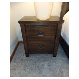 End Tables - Dark Wood, 2-Drawer Nightstands, 24 x 16 x 26 in, Set of 2