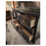 Dresser - Black/brown 9-Drawer, 59 in W x 17 in D x 36 in H
