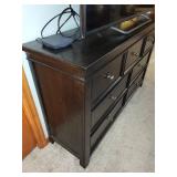 Dresser - Black/brown 9-Drawer, 59 in W x 17 in D x 36 in H