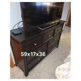 Dresser - Black/brown 9-Drawer, 59 in W x 17 in D x 36 in H