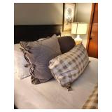 Queen Duvet Comforter Set - Beige Taupe Check Pattern