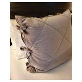 Queen Duvet Comforter Set - Beige Taupe Check Pattern