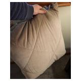 Queen Duvet Comforter Set - Beige Taupe Check Pattern