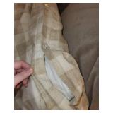 Queen Duvet Comforter Set - Beige Taupe Check Pattern