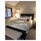Brown Wood Bed Frame - 63 x 86 x 55 in