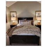 Brown Wood Bed Frame - 63 x 86 x 55 in