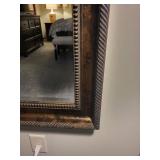 54x42 Inch Beveled Wall Mirror with Dark Wood Frame