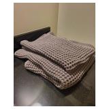 Casaluna White Bath Towels & Grey Waffle-Weave Towels - Home Spa Set