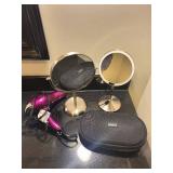 Conair InfinitiPRO Hair Dryer Purple & Vanity Mirror Kit with Stand