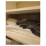 Storage Cabinet Organizers with 2 White Bins, 2 Wire Mesh Baskets, mats & Cleaning Supplies