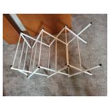 Assorted Clothes Hangers (White Plastic, Clear & Gray) & Folding Drying Rack
