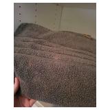 Bath Towel Set with Foldable Laundry Hamper - Gray, Beige & White (Assorted Towels)