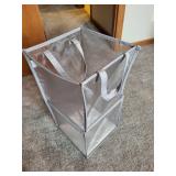 Bath Towel Set with Foldable Laundry Hamper - Gray, Beige & White (Assorted Towels)