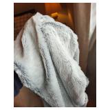 Port Authority Plush Fleece blue Throw Blanket - white sheets set