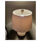 2 Table Lamps 12x24 - Woven Rattan Base with Beige Fabric Shade