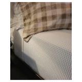 Duvet Down Comforter Set With Pillows - Beige Plaid Bedding