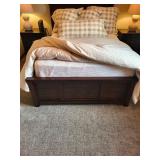 Brown Wood Bed Frame - 58W x 80L x 48H Inches