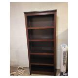 Wooden Bookshelf 31 in W x 12 in D x 72 in H Dark Brown