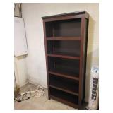 Wooden Bookshelf 31 in W x 12 in D x 72 in H Dark Brown