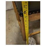 Bar Stool Set of 2 - Wood Frame, Black Vinyl Cushions with Nailhead Trim