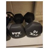 VTX by Troy 10 lb Hex Dumbbells - Adjustable Dumbbell Set w/ 12.5 lb Plates (Lot of 4)