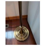 Brass Floor Lamp - Adjustable Swing Arm & Cone Shade