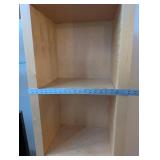 Oak TV Entertainment Center with Glass Shelf, Drawer, and Twin Bookcases