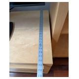 Oak TV Entertainment Center with Glass Shelf, Drawer, and Twin Bookcases