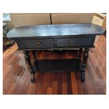 Coast to Coast Imports Black MDF Console Table - Oval Top, 2 Drawers