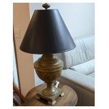 Vintage Brass Urn Table Lamp with Black Shade