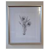 Uttermost Botanical Print Framed Wall Art - Pencil Sketch of Flowers